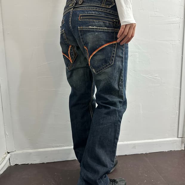 back number denim pants