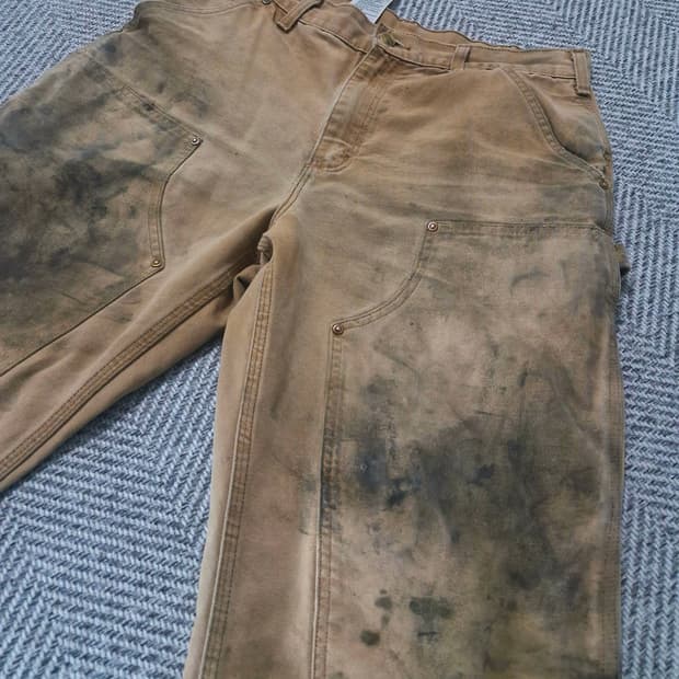 칼하트 00s 빈티지 오일 워시드 더블니 팬츠 32×32