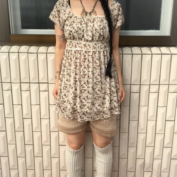 Rosa cheri flower pattern blouse