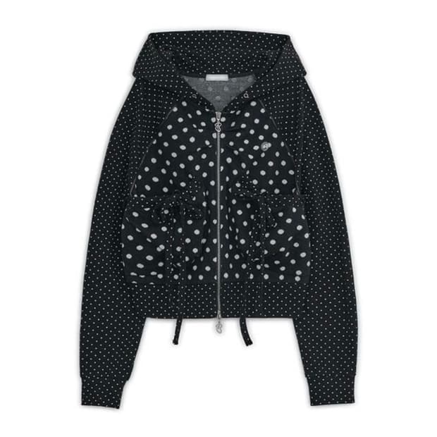 허그유어스킨 도트 빅 포켓 후드집업