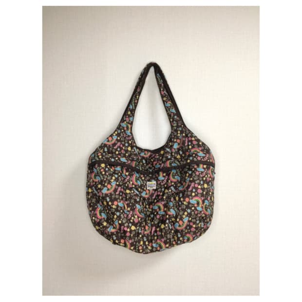 빈티지 브라운 레인보우 프린팅 숄더백 크로스백