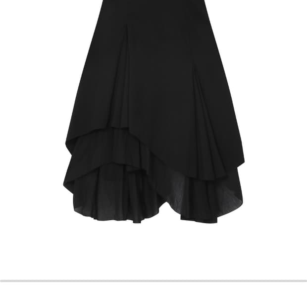미세키서울 Unbalanced layered skirt BLACK 