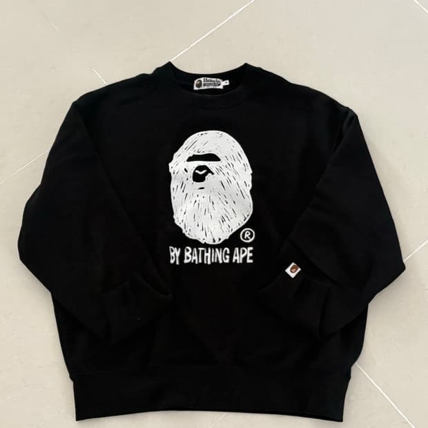 베이프 핸드 드로우 에이프 헤드 맨투맨 M 