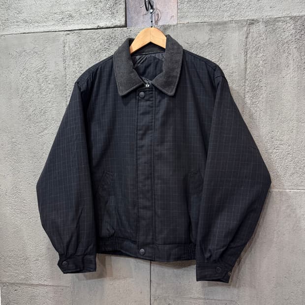 캐주얼 체크 블루종 자켓 (XL)  