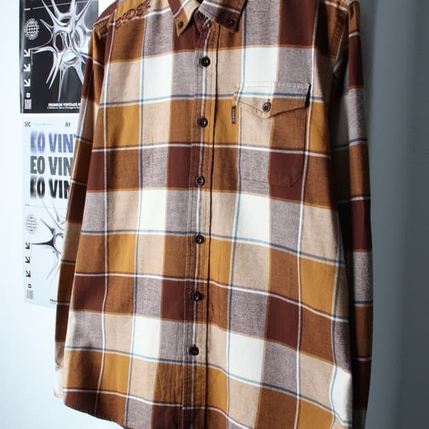 (L-XL) 아이더 셔츠 남방 체크 브라운 아메카지-H30724