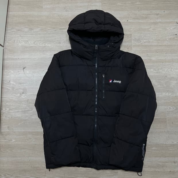 지프 Jeep 레터링 로고 후드 푸퍼패딩 점퍼 [블랙] L/100