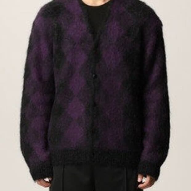 니들스 21fw 모헤어 가디건 퍼플 다이아몬드 s