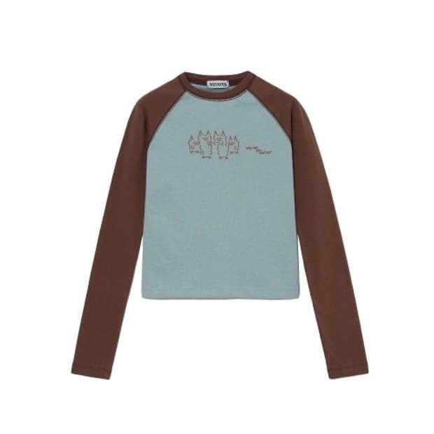 와이낫어스 emoji raglan tee - dirty mint