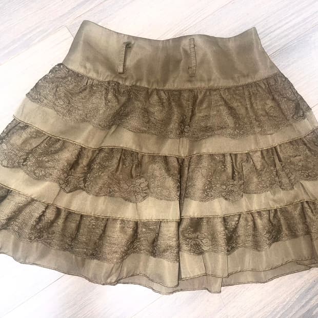 vintage brown lace cancan skirt