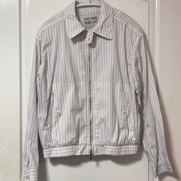 낫띵리튼깔 스트라이프 셔츠 집업 봄버 자켓
