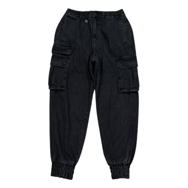 지오송지오 카고 데님 조거팬츠 바지 블랙 78