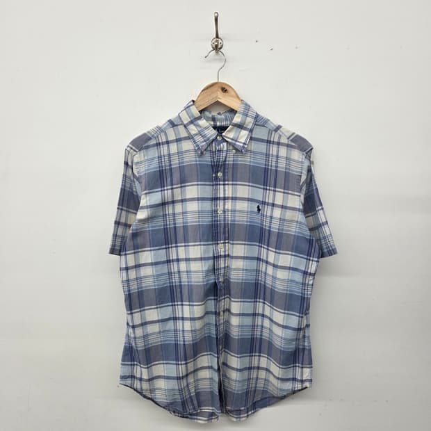 폴로 랄프로렌 반팔 체크 셔츠 남m