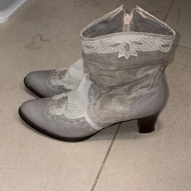 빈티지 실버 웨스턴 부츠 