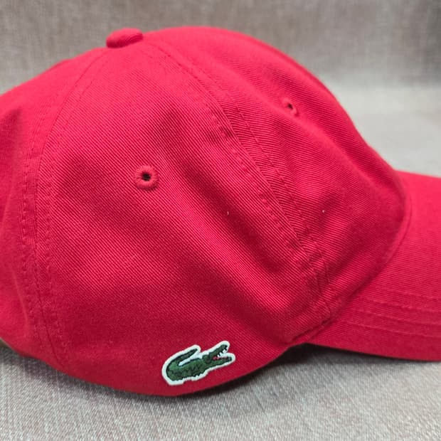 라코스테 레드 볼캡 모자