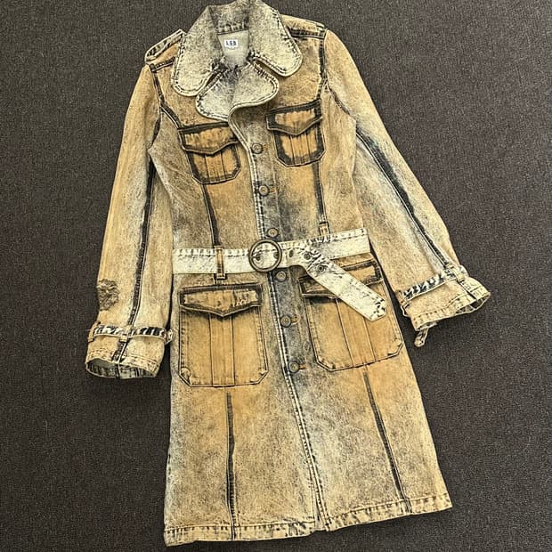 M)L.G.B 빈티지 컷아웃 디테일 워싱 헌팅 데님 자켓