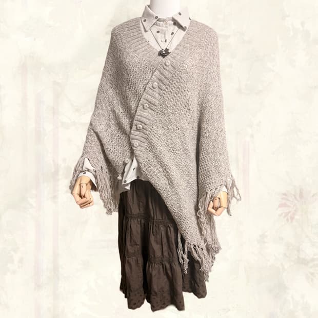 (이체시에눌) 일본 봄 사와코깔 케이프 도트 패턴 초코맛 캉캉 코디세트