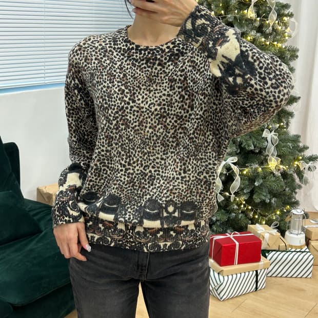 MIOAMENT 호피 니트티셔츠