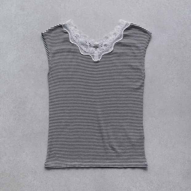 lace stripe sleeveless