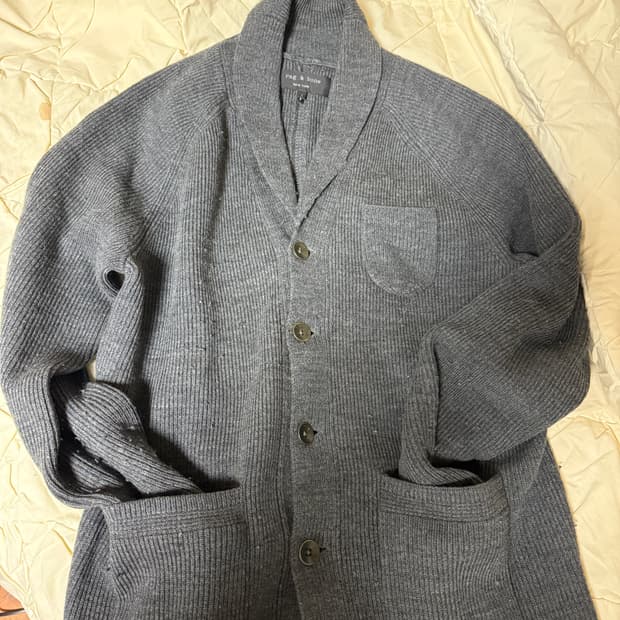 랙앤본 rag&bone 뉴욕 차콜색 숄카라 가디건 195000원