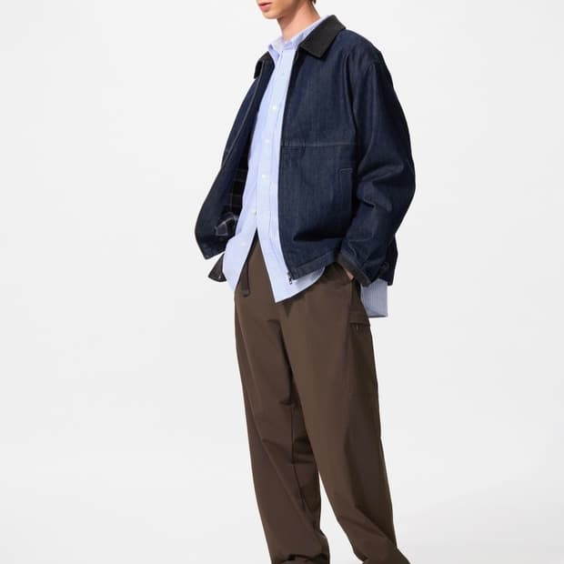 유니클로 기어팬츠 다크브라운, 베이지 L 새상품