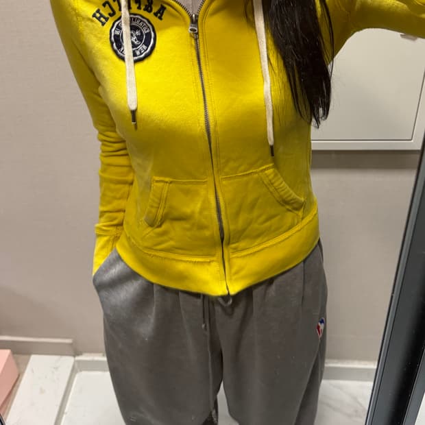 아베크롬비 옐로우 후드집업 s