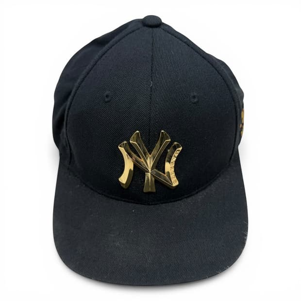 F) MLB 뉴욕 양키스 금장 플레이트 스냅백 블랙