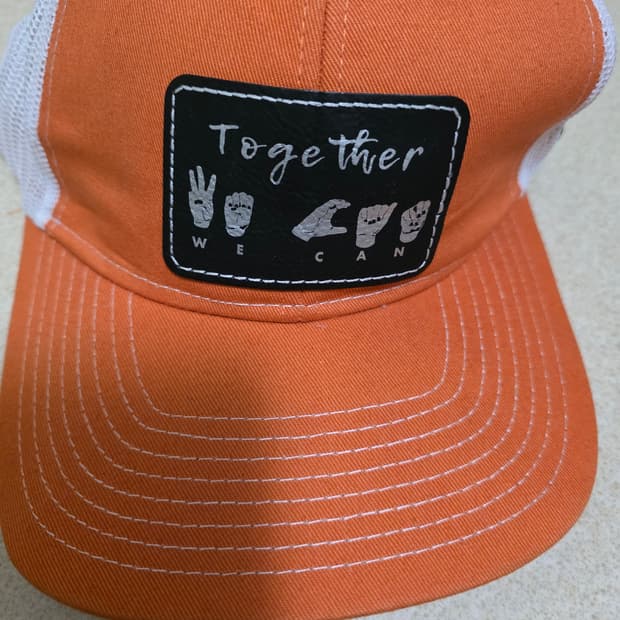 Port Authority Together We Can 수어 자수 모자