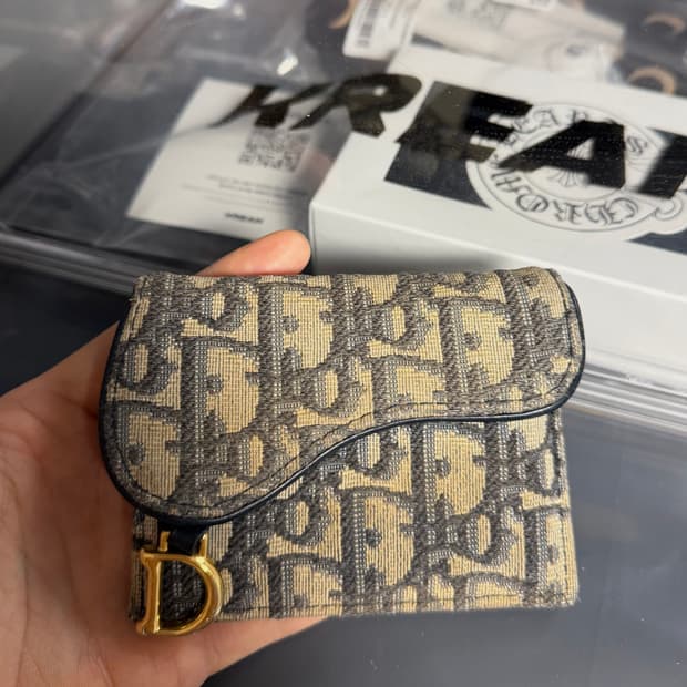 디올 오블리크 새들 카드지갑