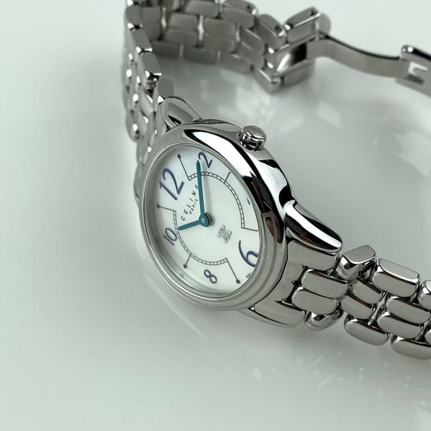 CELINE round shell steel watch