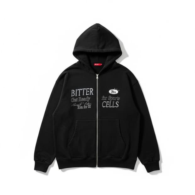 BITTER CELLS 검정색 후드집업 2