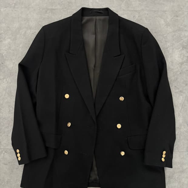  Burberry 버버리 블랙 더블 금장 블레이저 자켓 