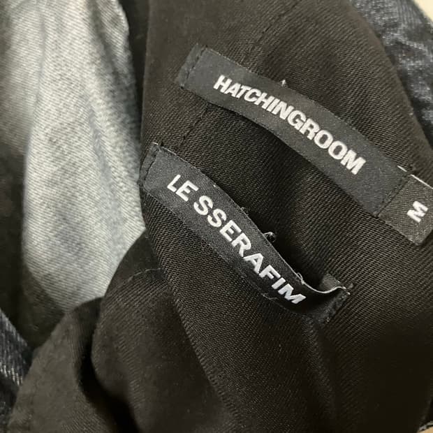 해칭룸 x 르세라핌 콜라보 데님 카고팬츠