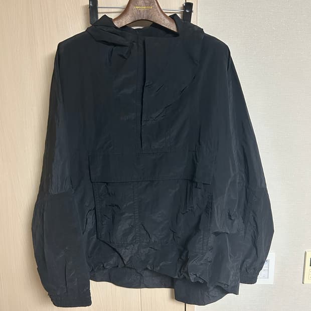 우영미 나일론 후드 아노락 블랙