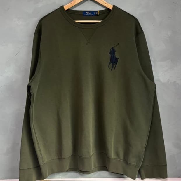 폴로 빅포니 카키 맨투맨