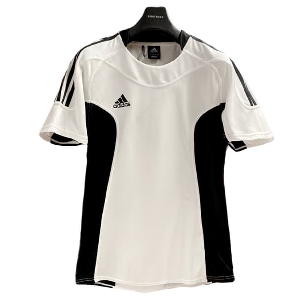 빈티지 일본 아디다스 반팔 져지 티셔츠 블랙앤 화이트