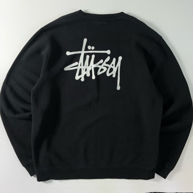 Stussy  스투시 베이직 스탁로고 블랙 맨투맨  