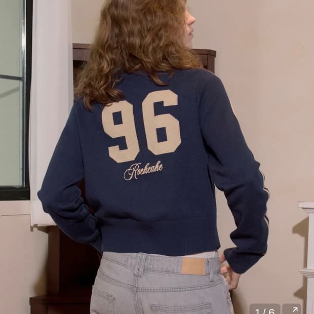 락케이크 스포츠 96 풀집가디건 네이비