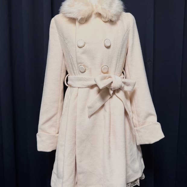 히메갸루 퍼카라 더블버튼 코트 라떼 스나계 리즈리사깔