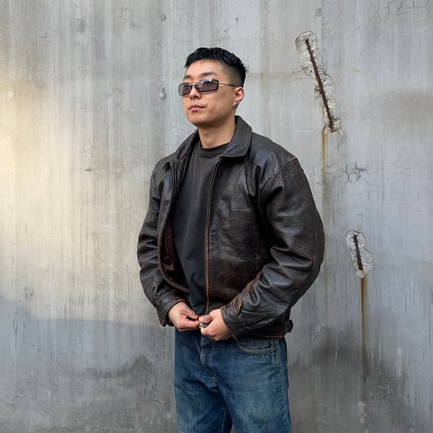 90’s Japanese cow-leather aged jacket