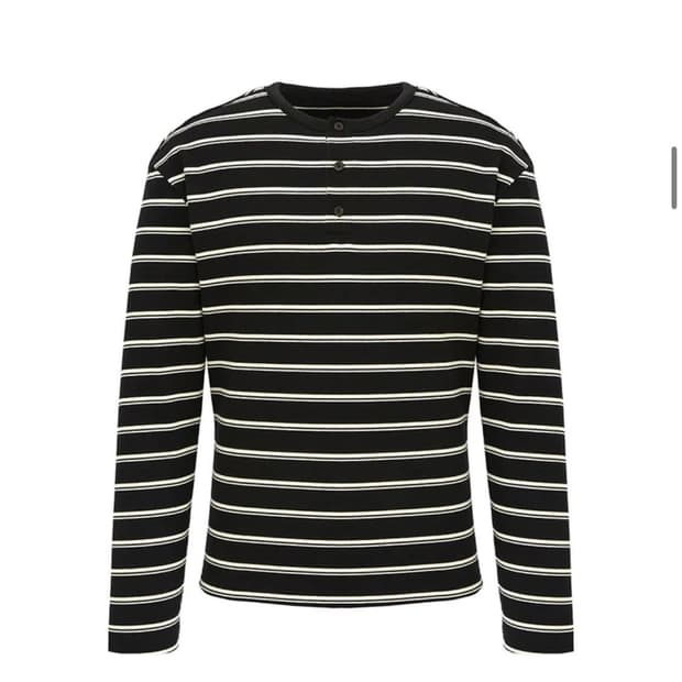 DNSR 디앤에스알 헨리넥 스트라이프 롱슬리브