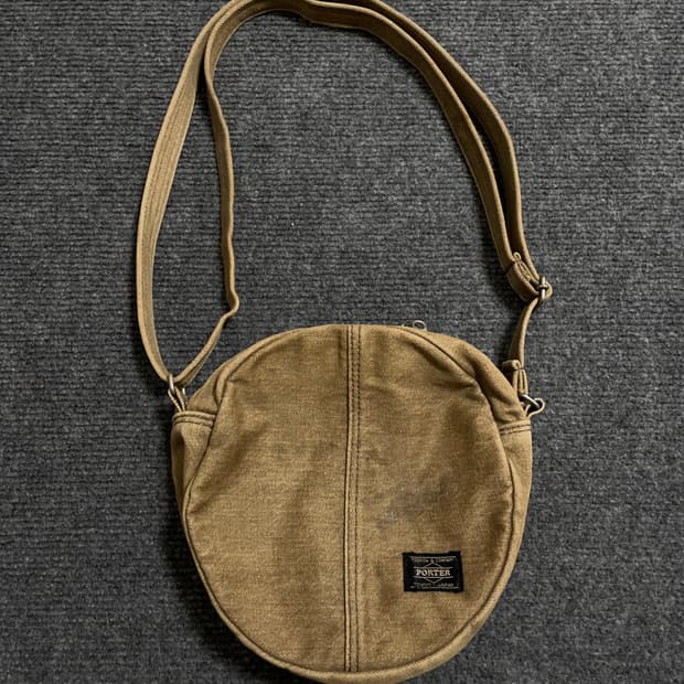 포터 카멜 코튼 숄더백