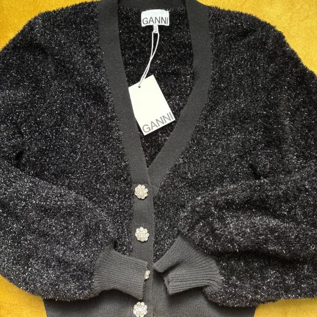 가니 스파클 크롭가디건