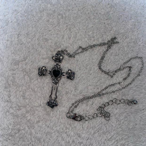 goth cross necklace 십자가 큐빅 목걸이