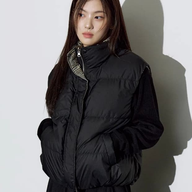 헬레네파리스 오리털 리버시블 채크 베스트 [블랙]