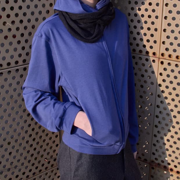 머듈 라운지 후드 집업 블루 2사이즈