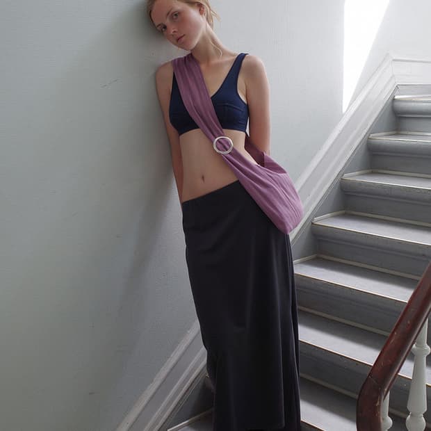 TAESEOUL Buckle Stripe Bag (Purple)