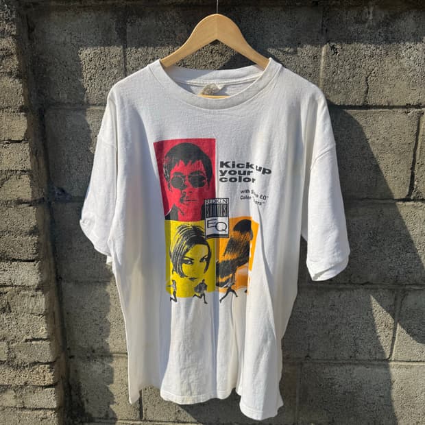 90s usa 빈티지 싱글스티치 redken 프린팅 반팔 티셔츠 xl