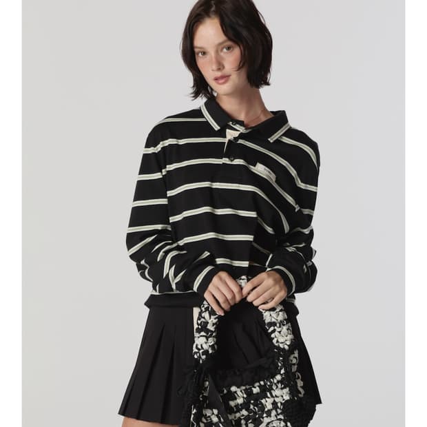 TERRY PK LONG SLEEVE (BLACK) M
