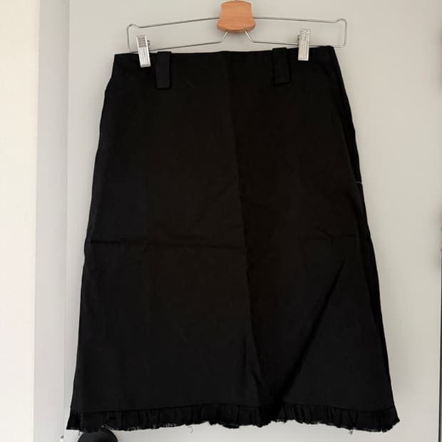 패턴 미디 스커트