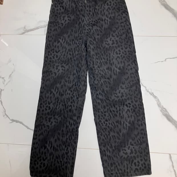 오피쉬 oafish 와이드 레오파드 팬츠 차콜 청바지